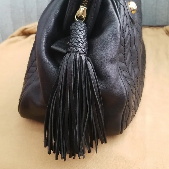 TJ Collection Black Doctor Style Bag, Genuine Leather, NWOT - Picture 6 of 10